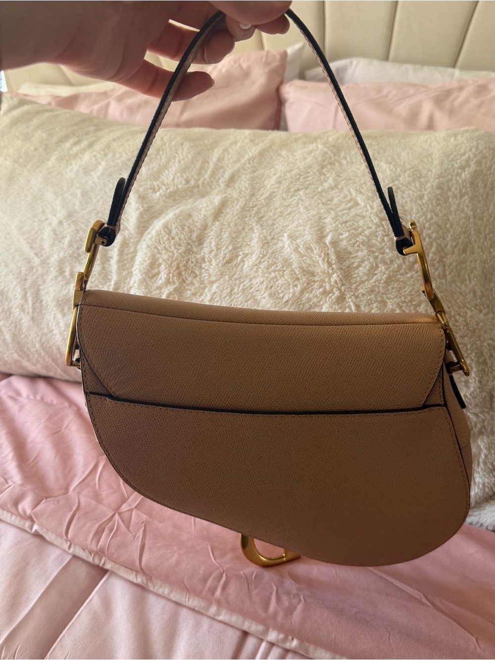 Dior Saddle Bag in Taupe with Gold Hardware - Picture 3 of 4